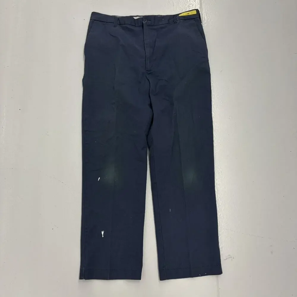 Vintage 80s Cintas Blue Canvas Workwear Chinos 38x31